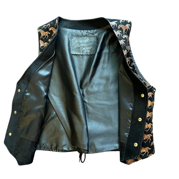Stampede Leather Fitted Horse Print Vest Made in Ruidoso NM - Picture 5 of 6